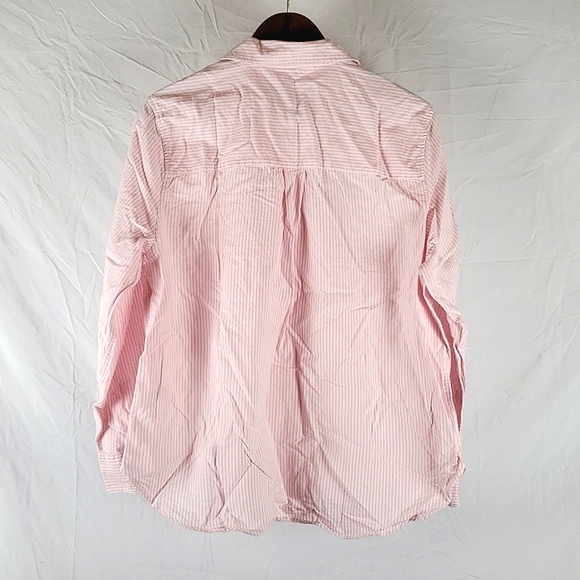 Lola River 100% Cotton Pink And White Button Down‎ Blouse - Picture 6 of 6